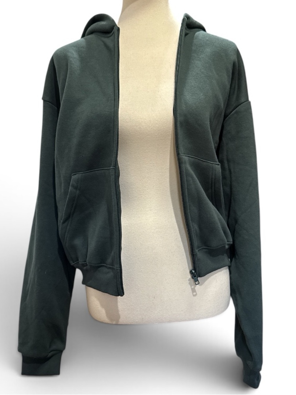 SKIMS Cotton Fleece Classic Full-Zip Hoodie Spruce #696